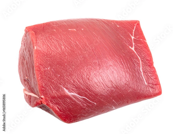 Fototapeta Raw Beef Knuckle (Heel Muscle) Cut  isolated on white background 