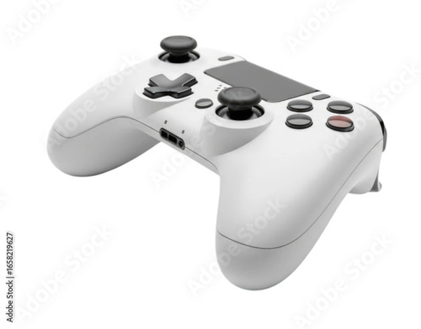 Fototapeta White Wireless Video Game Controller cutout isolated on transparent bg, png