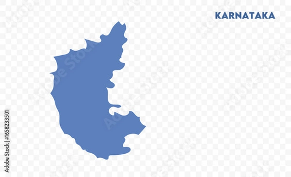Fototapeta Karnataka map drawing, Indian states, suitable for education, business, presentations, print, web use, and creative geographic projects. Indian union territory.