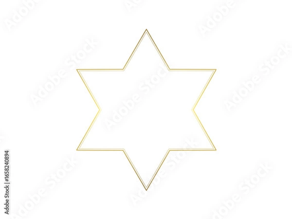 Fototapeta シンプルで綺麗なゴールドの星型フレームイラスト