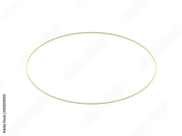 Fototapeta シンプルで綺麗なゴールドの楕円形フレームイラスト
