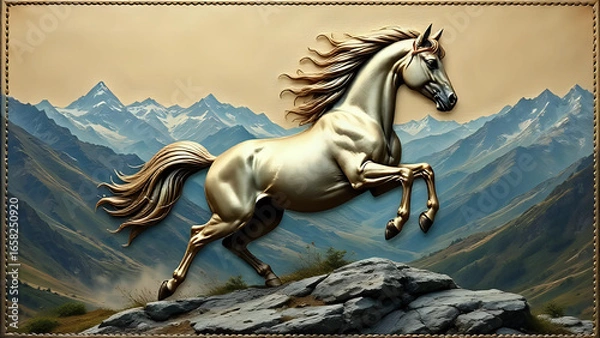 Obraz White horse jumping 