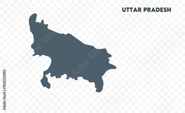 Fototapeta Uttar pradesh map drawing, Indian states, suitable for education, business, presentations, print, web use, and creative geographic projects. Indian union territory.
