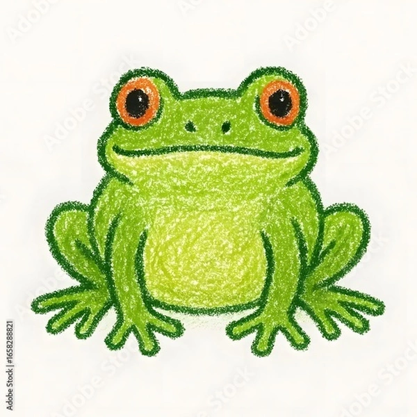 Obraz 개구리, 크레용 아트 일러스트, jpeg (frog, crayon art Illustration, jpeg)