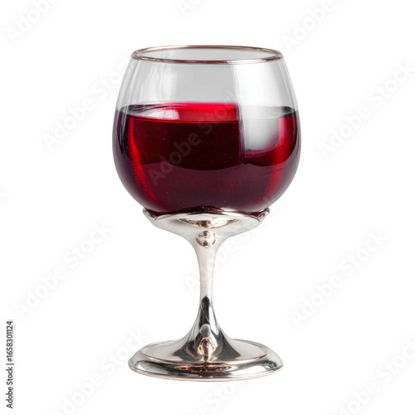 Fototapeta A wine glass with a red liquid in it