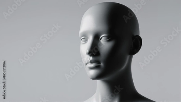 Obraz Realistic and elegant female mannequin head, studio shot.