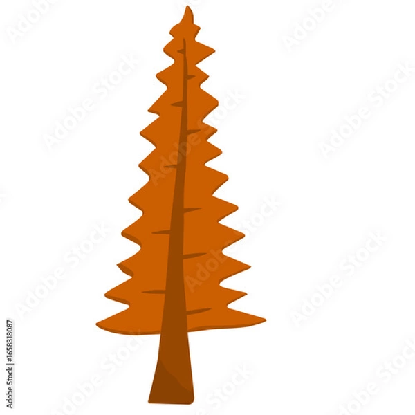 Fototapeta Autumn tree vector illustration 