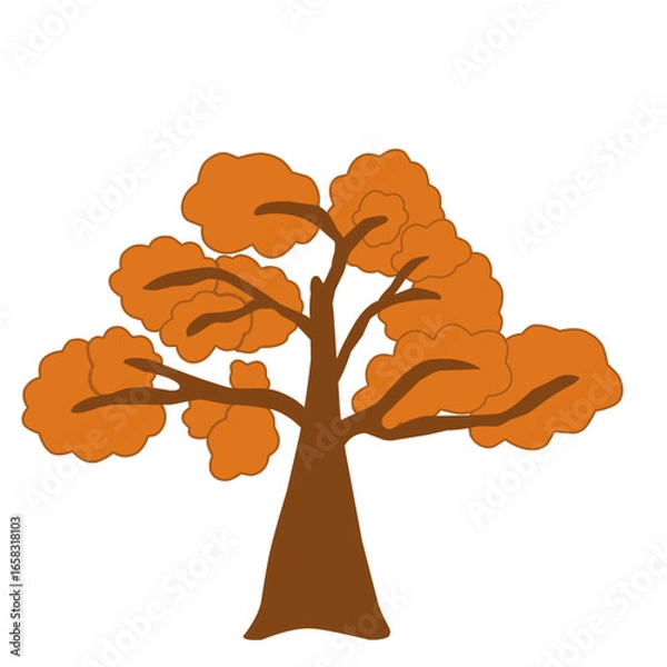 Fototapeta autumn tree vector illustration, perfect for autumn season theme design, background, other autumn event