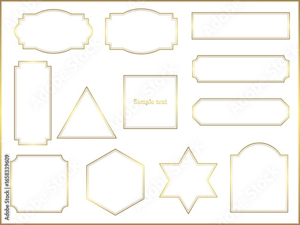 Fototapeta シンプルで綺麗なゴールドのクラシックフレームセット