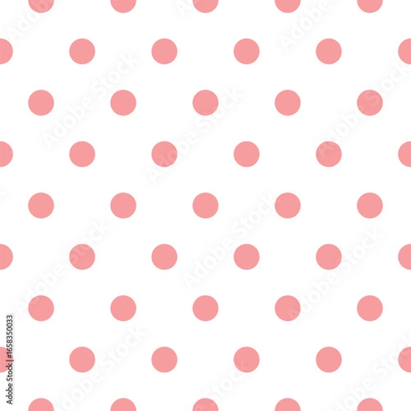 Obraz Light pink and white polka dot seamless pattern background