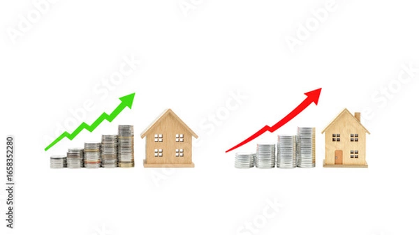 Fototapeta Home financial growth on transparent background png
