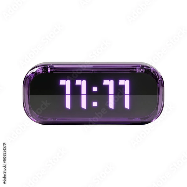 Fototapeta A purple digital clock with the time 11:11 on it