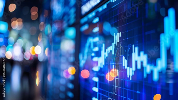 Fototapeta Financial Markets Data Visualization Real-Time Stock Chart Analysis