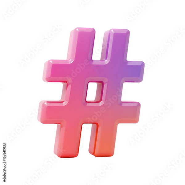 Fototapeta 3d render, abstract geometric shape, minimalist design, colorful gradient, vibrant orange and pink, modem art style, digital illustration, 3d icon, simplified symbol, smooth surface texture,