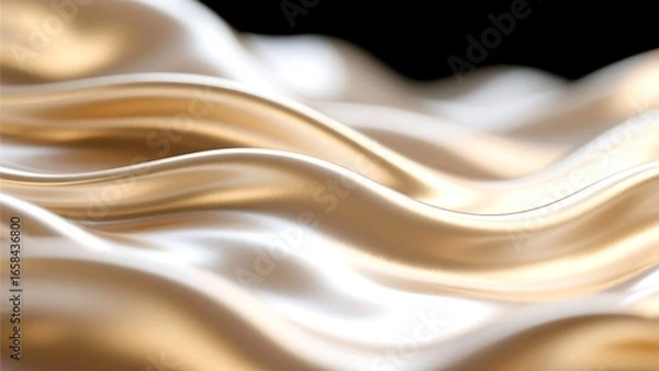 Fototapeta Abstract golden silk fabric texture with smooth wave for luxury background design