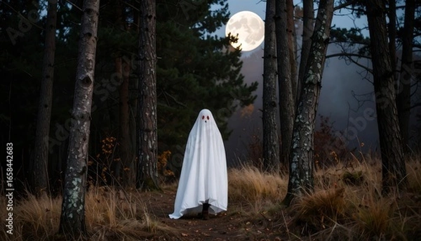 Obraz Ghost in the woods at night