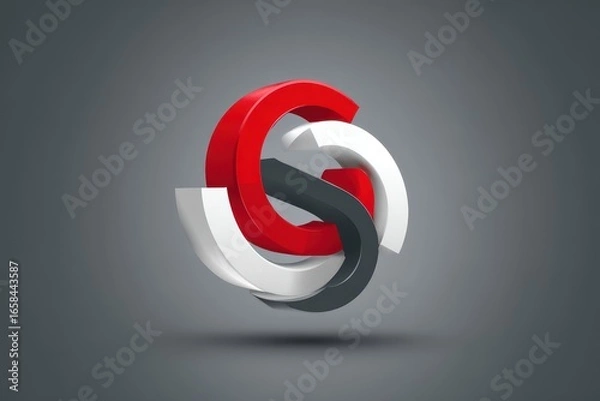 Fototapeta Abstract 3D Interlocking Rings Design