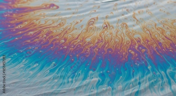 Fototapeta Vibrant abstract surface with colorful iridescent patterns and dreamy fluid textures