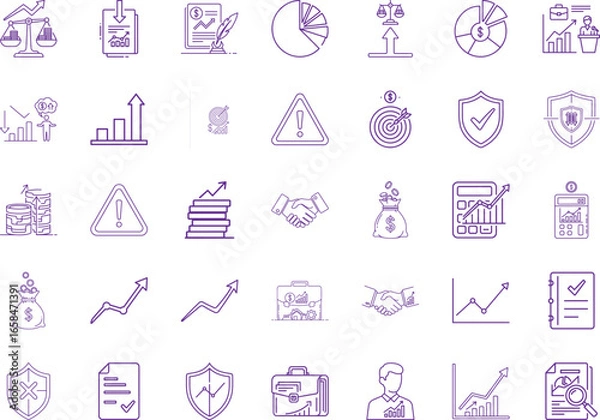 Obraz Investment Icon Bundle, Line Art Icon Pack
