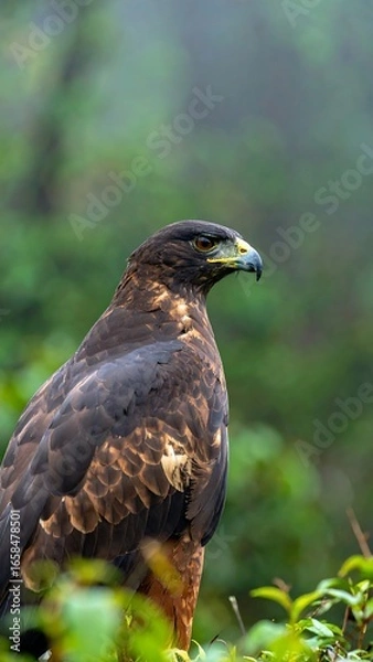 Fototapeta Hawk in lush forest