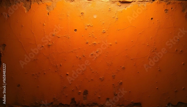 Fototapeta Textured Orange Wall Surface with Rustic and Weathered Appearance
