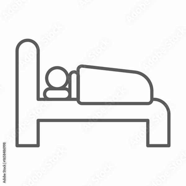 Fototapeta double bed icon, bed vector
