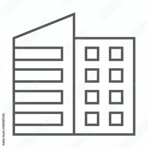 Fototapeta building icon, house vector, structure illustration