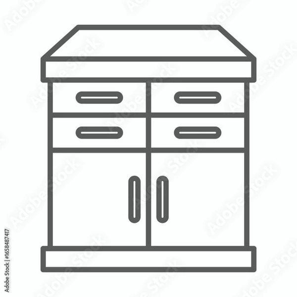 Obraz cabinet icon, closet vector, locker illustration