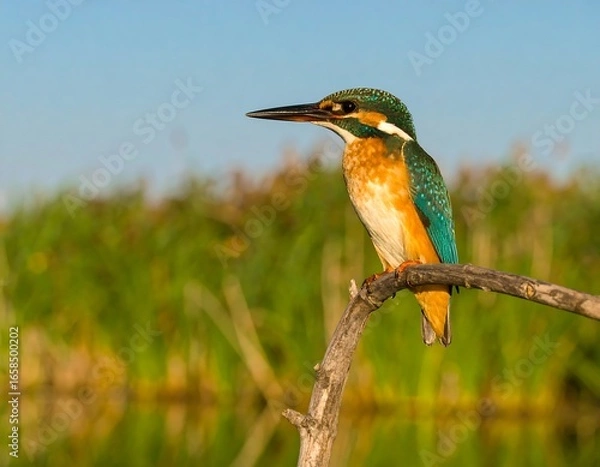 Obraz Kingfisher perched on branch (6)