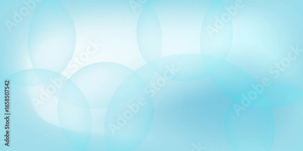 Fototapeta A light blue background with a smooth,translucent circles in blue hues. Minimal abstract circles vector gradient background