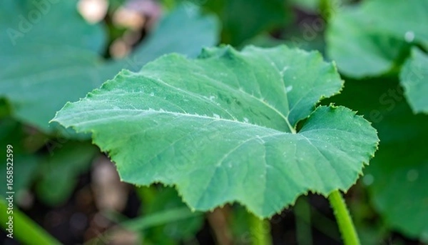 Fototapeta Lush green squash leaf
