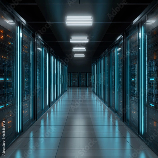 Obraz Modern Data Center with Cloud Servers