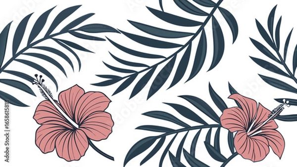 Fototapeta seamless pattern with flowers