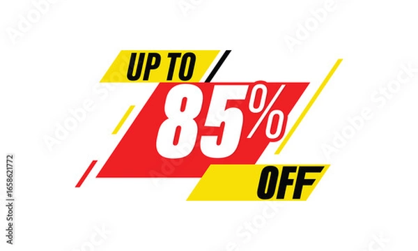 Fototapeta 85% save vector, mega sale 85% off, vector up to 85% off, sale 85% off