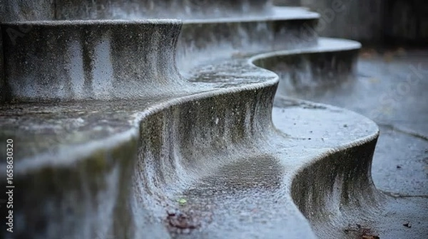 Fototapeta Abstract Stone Steps: A Symphony in Grey
