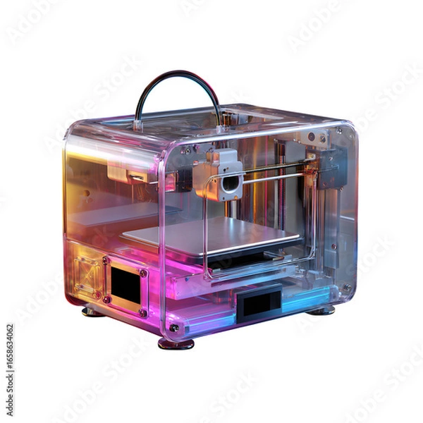 Obraz Transparent 3D Printer, isolated on transparent background