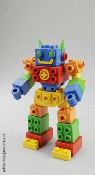 Fototapeta Colorful block robot toy