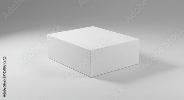 Obraz Blank white box on gray background