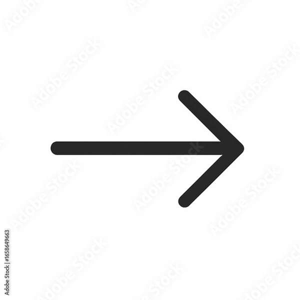 Obraz Minimal Single Arrow Icon – Modern Vector Design, Transparent Background