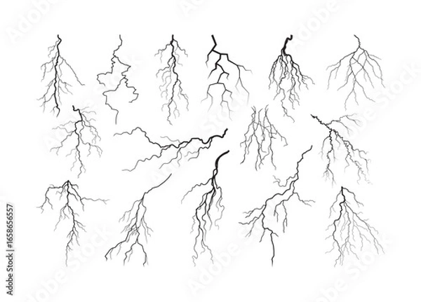 Fototapeta Lightning Strikes, Lightning Strikes vector bundle, Lightning Strikes clipart, Lightning Strikes silhouette.