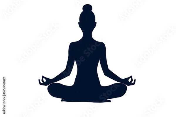 Fototapeta Find inner peace with this meditative yoga pose, a silhouette of mindful wellness and balanced lifestyle