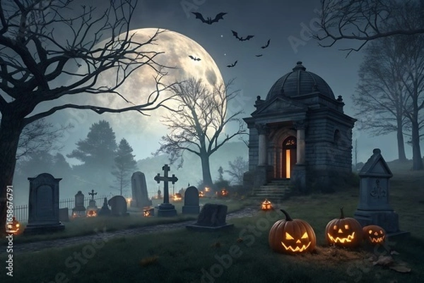 Obraz halloween background with pumpkin