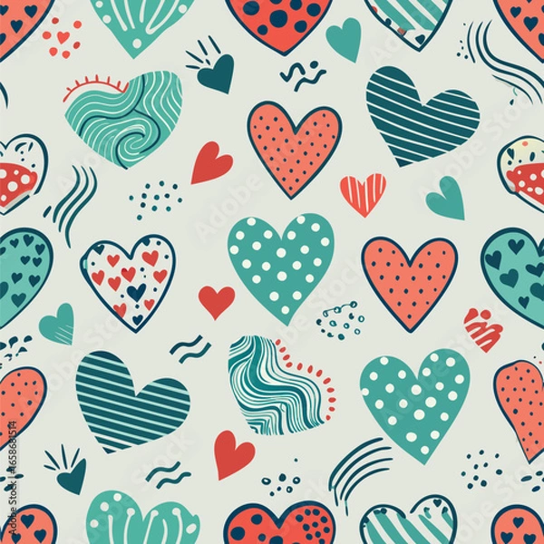 Fototapeta Heart Pattern Seamless Design