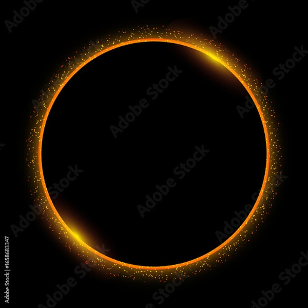 Obraz Glow Circle with Glow Particles Orange Colour , Glowing ring, Glow circle background, background, Fire like glow circle, Luxury Commercial Background , Luxury Post Background