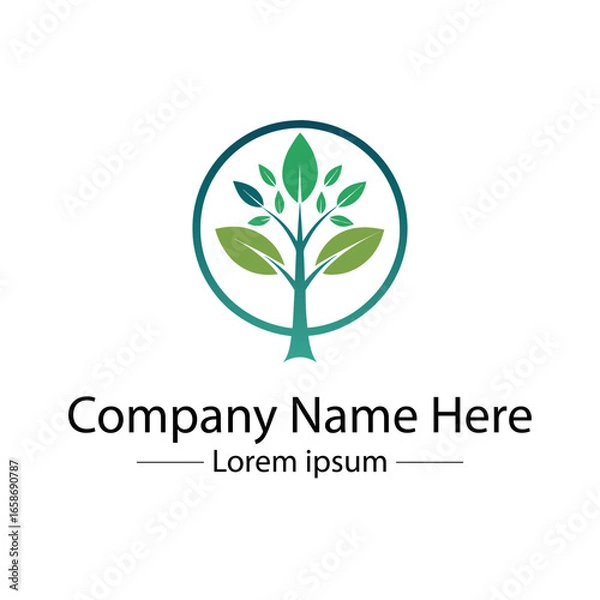 Fototapeta Minimalist Tree Logo Design Natural and Green Concept