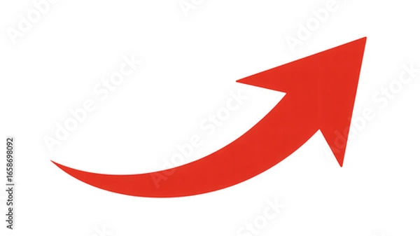 Fototapeta red arrow on white background