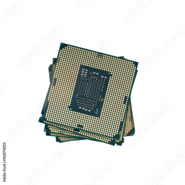 Fototapeta stacked micro cpu chips