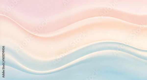 Obraz soft pastel 3d waves minimalist abstract background landscape