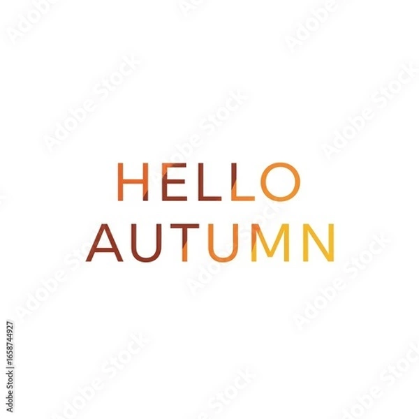 Fototapeta Minimalist "hello autumn" design with warm tones for seasonal greetings