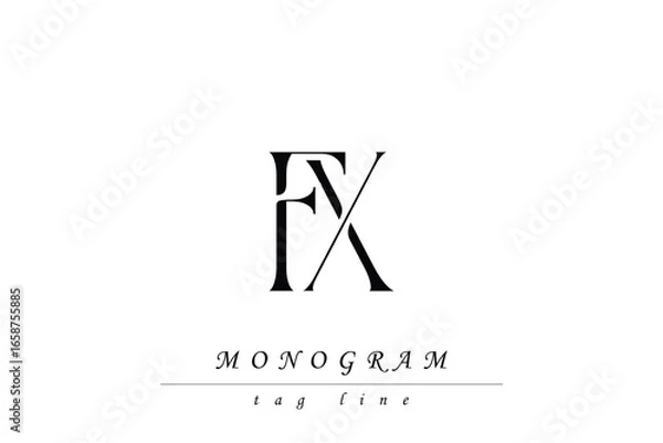 Fototapeta FX Initials Stylized Monogram Design Featuring Intertwined. Artistic representation of monogram initials creatively arranged and displayed.